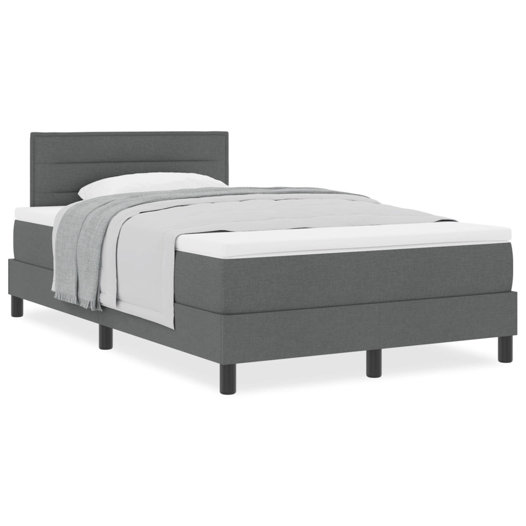 Letto a Molle con Materasso Grigio Scuro 120x190 cm Tessuto
