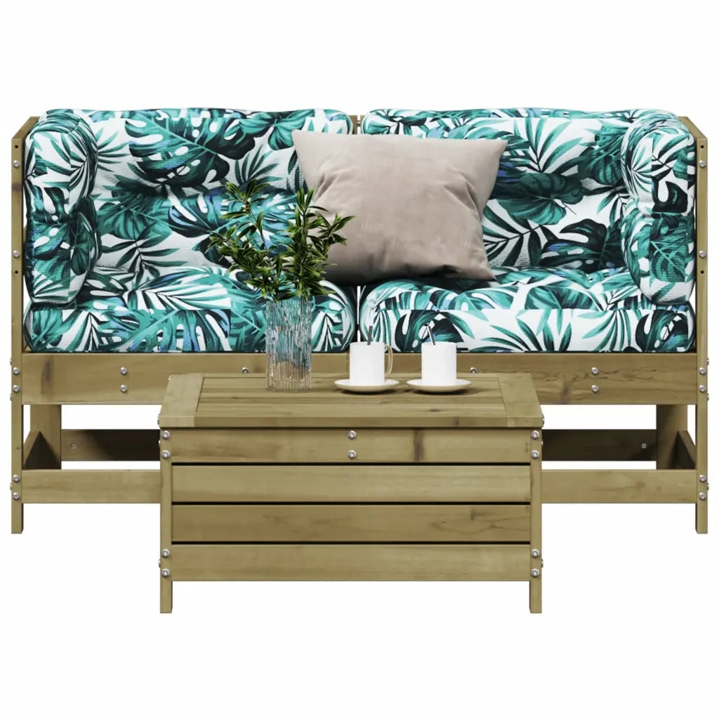 Set Divani da Giardino 3pz con Cuscini Legno Impregnato di Pino 3250759