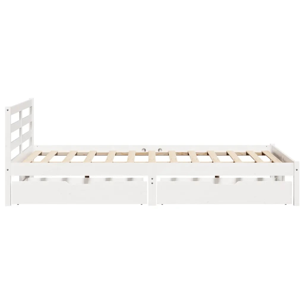 Letto senza Materasso Bianco 120x200 cm Legno Massello di Pino
