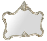 Biscottini Specchiera da parete in legno finitura foglia argento anticato Made in Italy