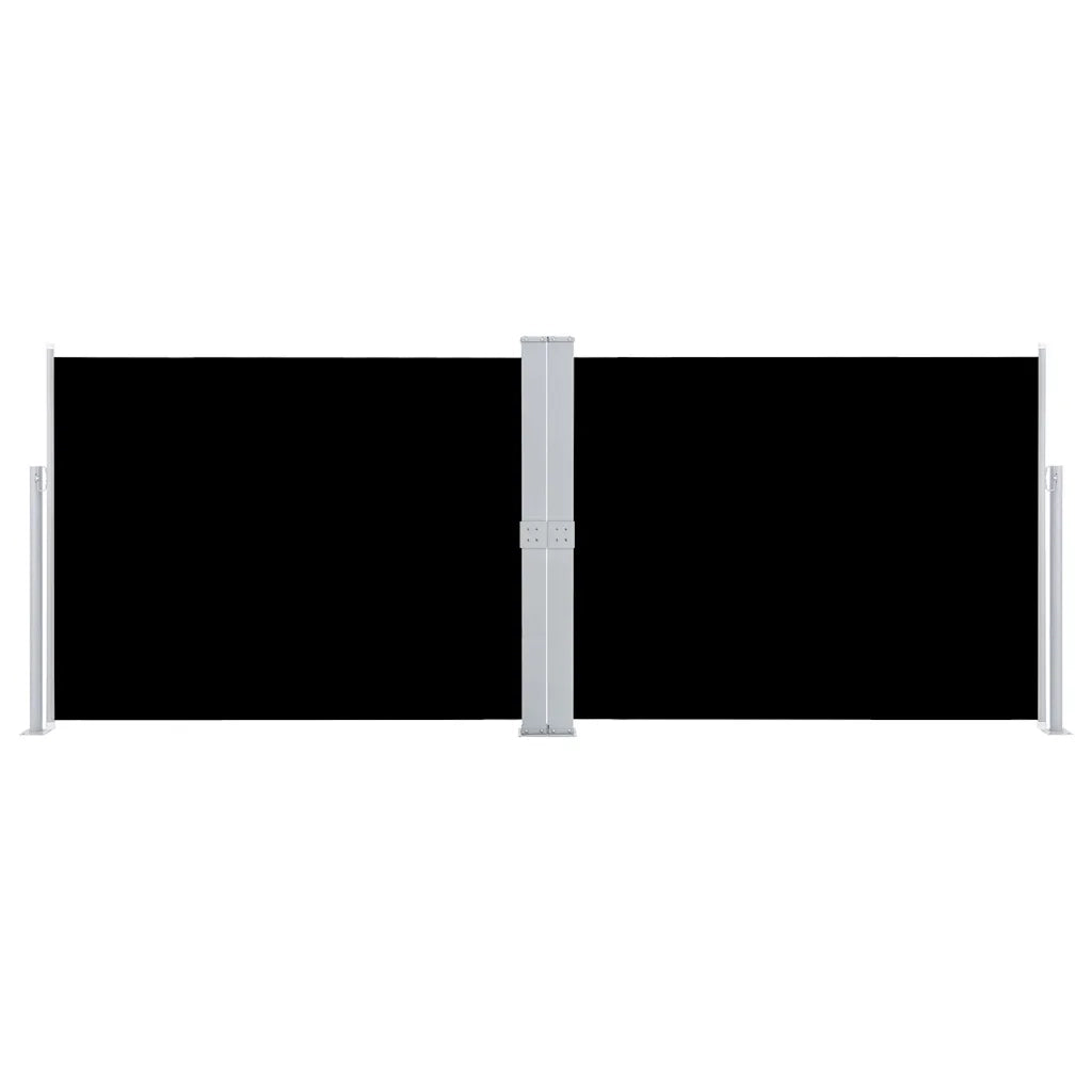 Tenda da Sole Laterale Retrattile-Tenda parasole per balcone per giardino Nera 140x1000 cm 334579