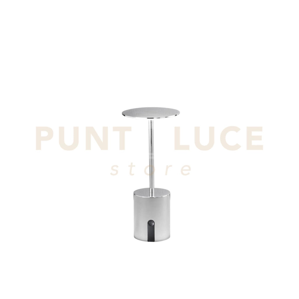 LAMPADA DA TAVOLO RICARICABILE LED LIBERTY CROMO 2W 300LM 3000K DIMMERABILE IP44 10X22CM
