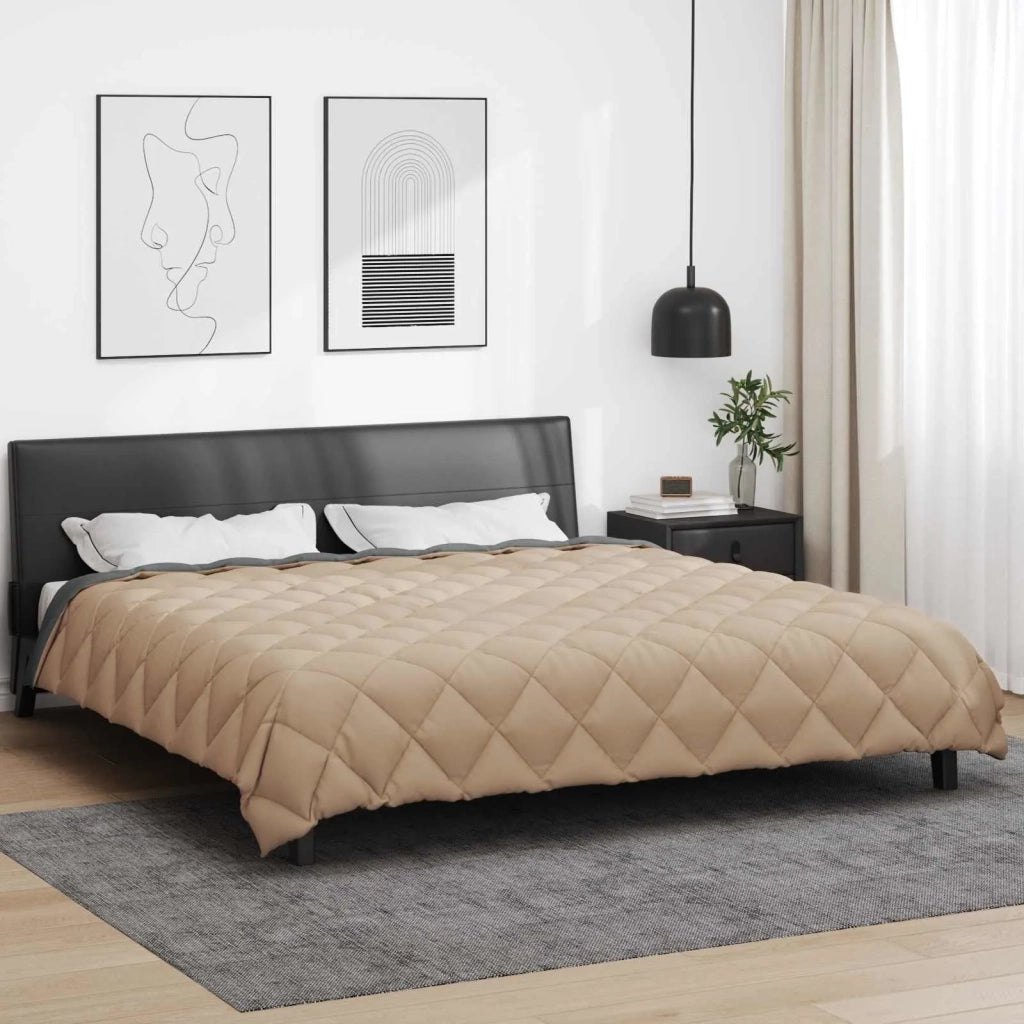 Piumone | Duvet Invernale Antracite e Talpa 200 x 240 cm Microfibra