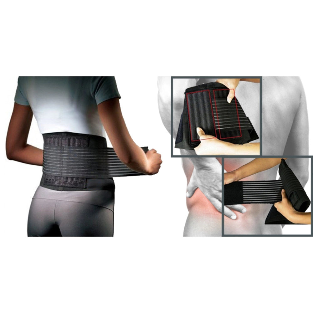 Trade Shop - Fascia Corsetto Lombare Ortopedico Elastico Stecche Lombalgia Sciatalgia -