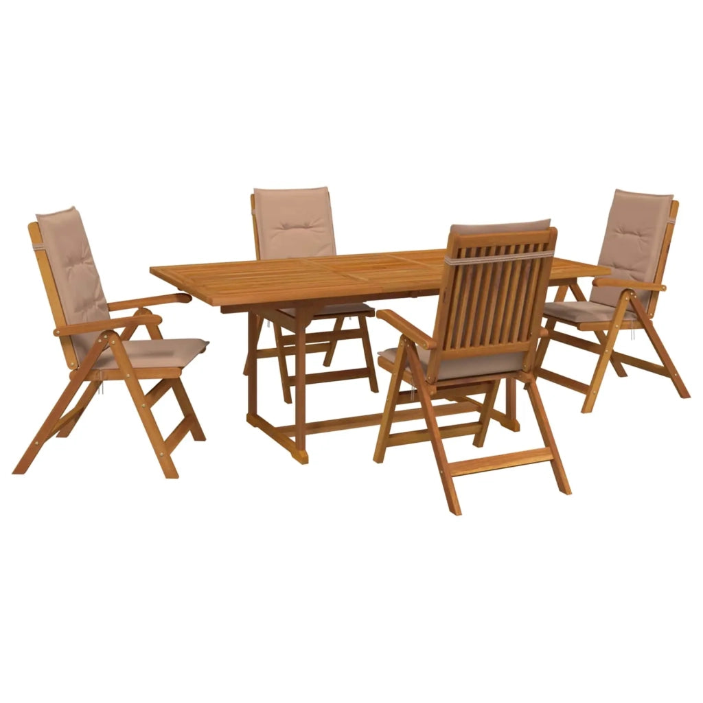 Set da pranzo da giardino 5 pezzi Naturale 3434521