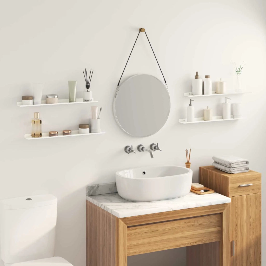 Mensola sospesa 4 pcs Bianco 60 x 8,5 x 2,5 cm Acciaio