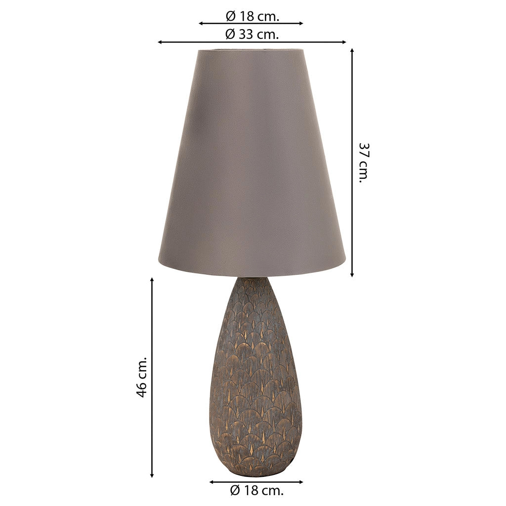 Lampada da tavolo in poliresina dorata