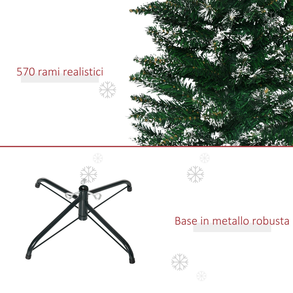Albero di Natale Slim Innevato Artificiale ¨C zephmum ¨C Verde 190 cm