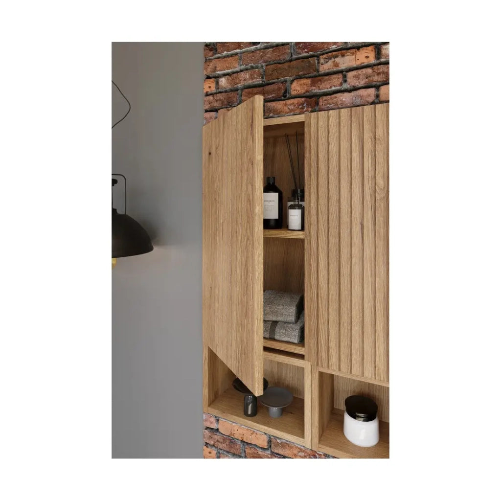 Mezza colonna bagno VANO 57 cm quercia sospesa 1 porta