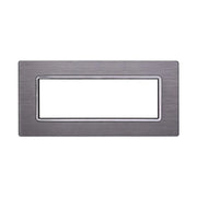 Placca In Alluminio Serie Space 7P Colore Silver Compatibile Con Bticino Living Light