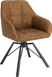 Sedile da pranzo in pelle - stile e ergonomico - schienale comodo - progettazione solida e moderna - colore legno chiaro