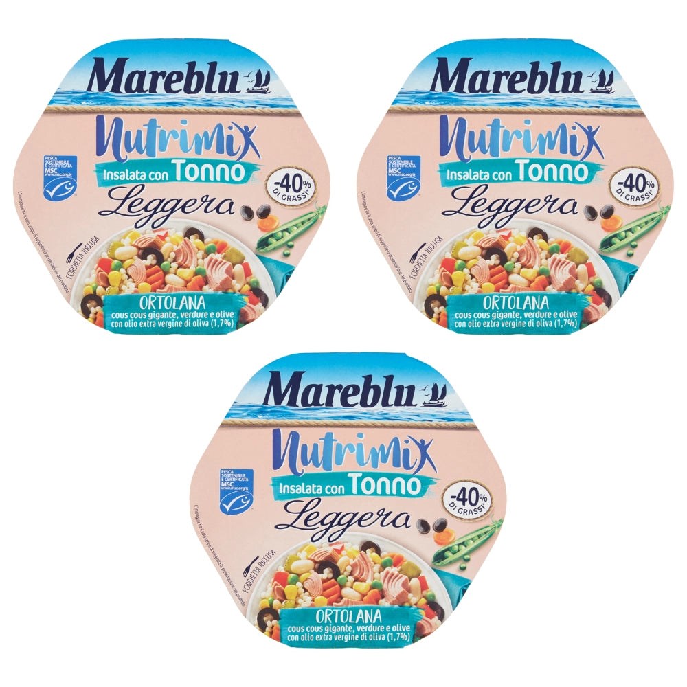 Mareblu le specialita leggere ortolana insalata con tonno 3 pezzi da 220 grammi