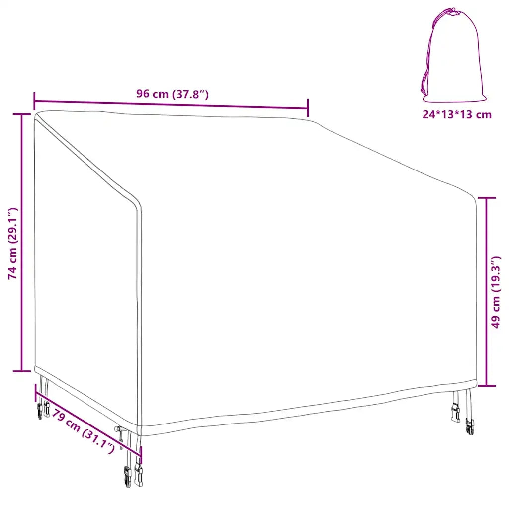 vidaXL Copertura per mobili da esterno 96 x 79 x 74 cm