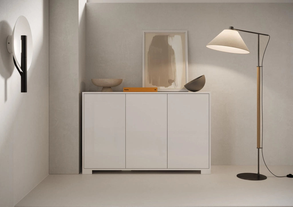 Madia 3 ante 130x40x83 cm bianco lucido - LUMINA