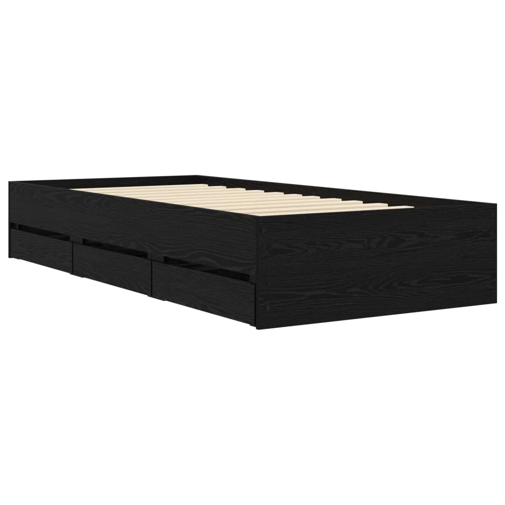 Telaio del letto con storage Rovere Nero 80 x 200 cm 3429611