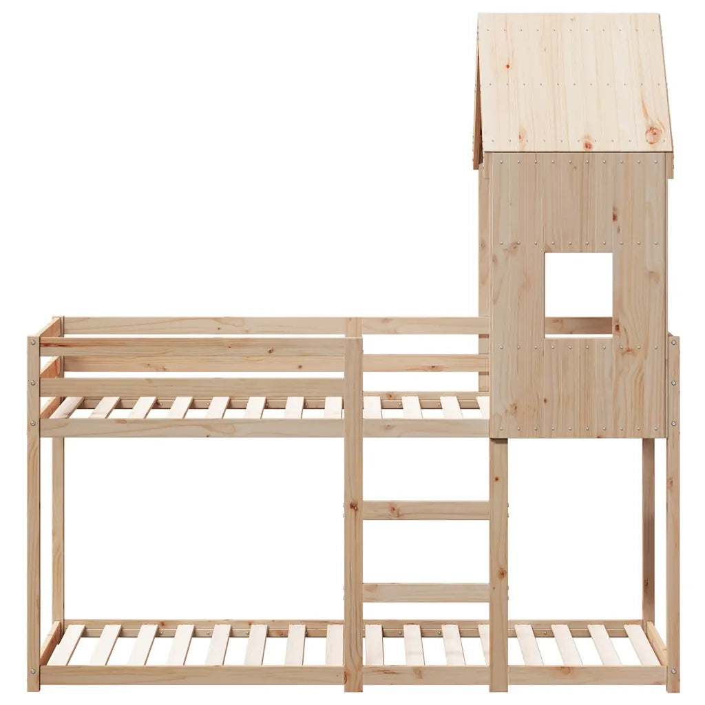 Letto a Castello senza Materasso 90x200cm Massello Pino 3281997