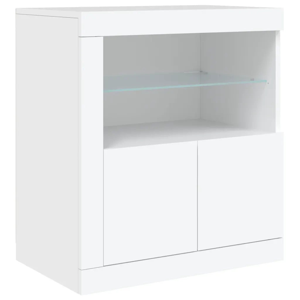 Credenza | Madia | Buffet da pranzo | Armadio da pranzo con Luci LED Bianca 181,5x37x67 cm