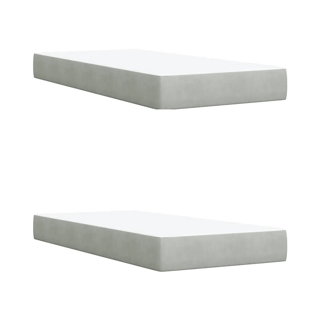 Giroletto a Molle con Materasso Grigio Chiaro 200x200cm Velluto