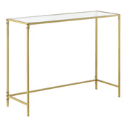 Consolle di design extra soggiorno piano vetro gambe acciaio 100 cm oro 03_0006182