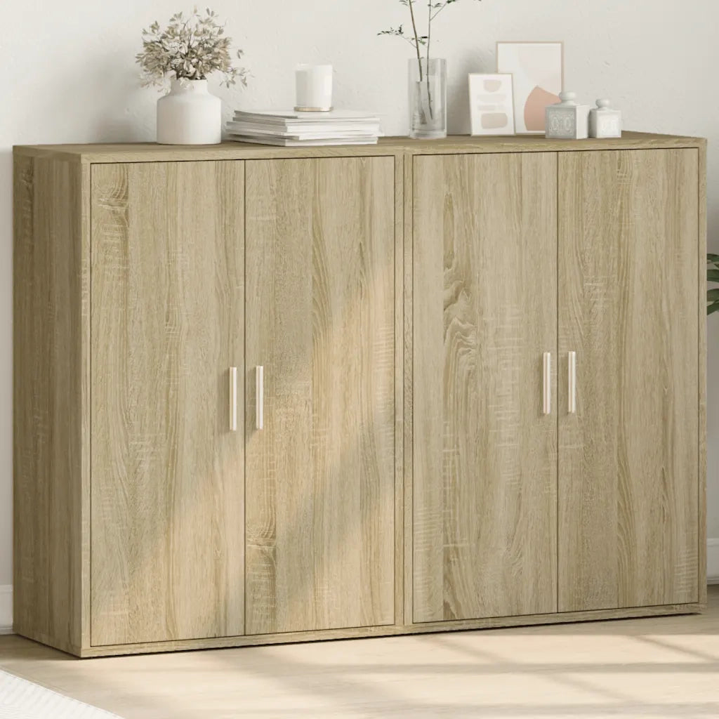 Credenze 2 pz | Madia | Buffet da pranzo | Armadio da pranzo Rovere Sonoma 60x31x84 cm in Legno Multistrato