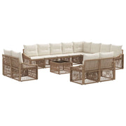 Set Divano da Giardino 13 pcs Beige polyrattan