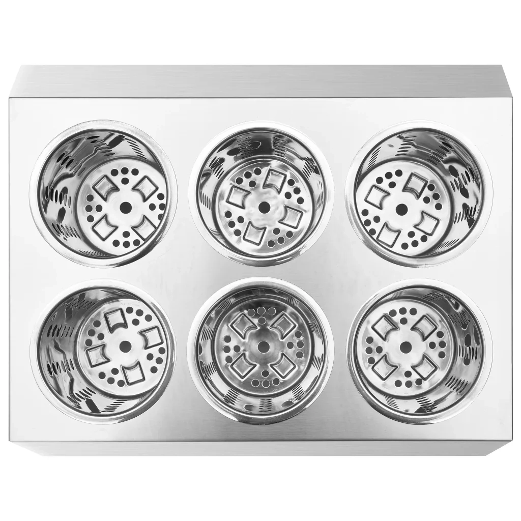 Portaposate con 6 Inserti Quadrato in Acciaio Inox 51230