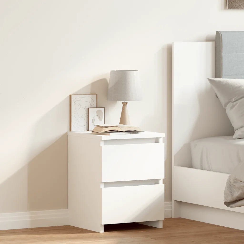 Comodino Bianco 30x30x40 cm Legno Ingegnerizzato cod mxl 49083