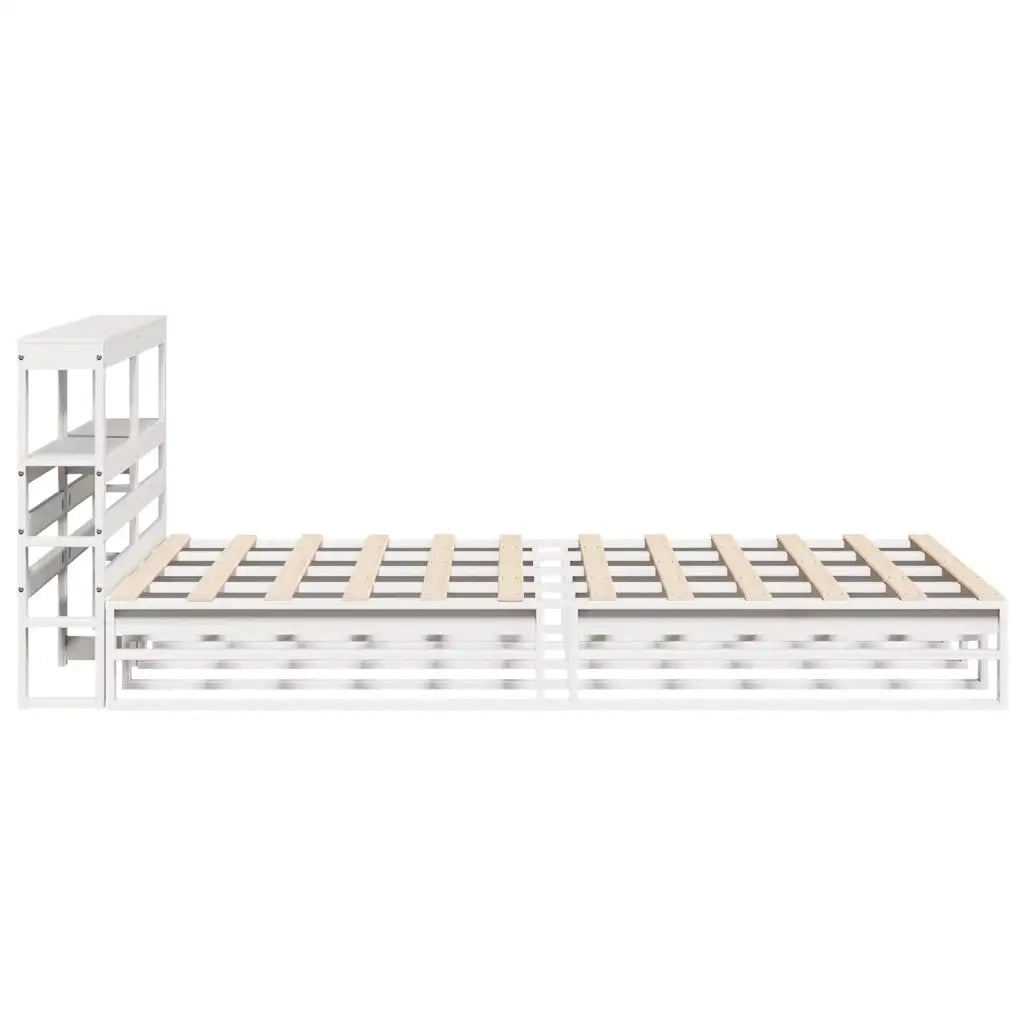 vidaXL Giroletto con Testiera Bianco 150x200 cm Legno Massello di Pino