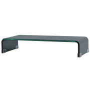Mobile TV credenza design pratico supporto per monitor 60 cm vetro nero 2502229