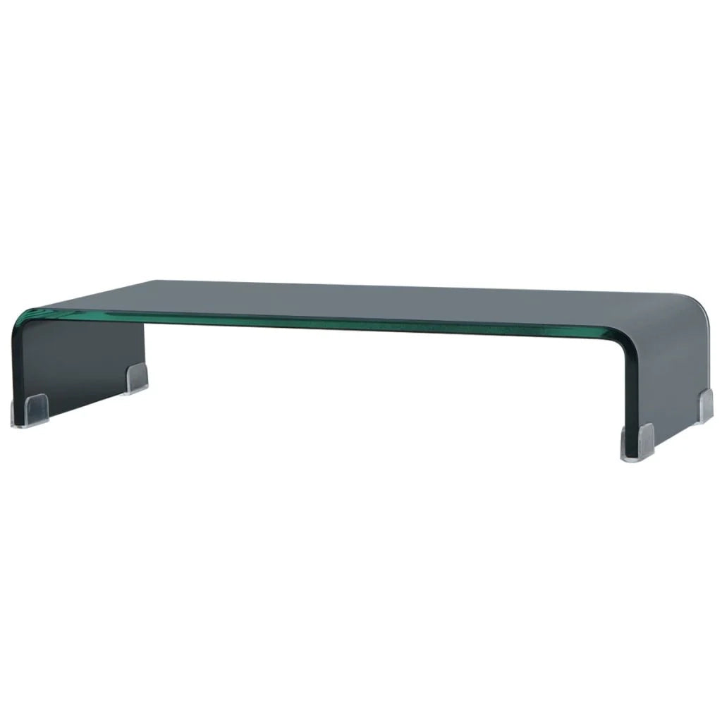 Mobile TV credenza design pratico supporto per monitor 60 cm vetro nero 2502229