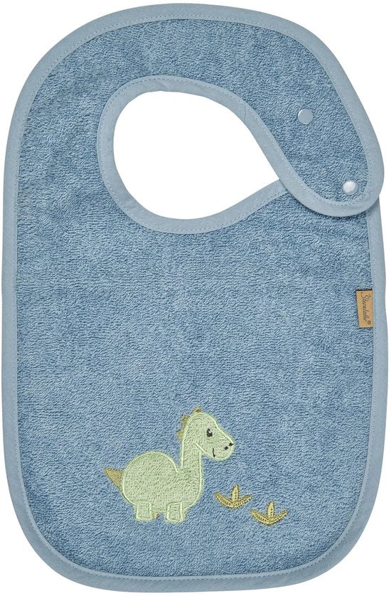 Cuscino per Bambini Dino Rexi - Cuscino per neonati in cotone assorbente con chiusura a bottone a pressione, blu