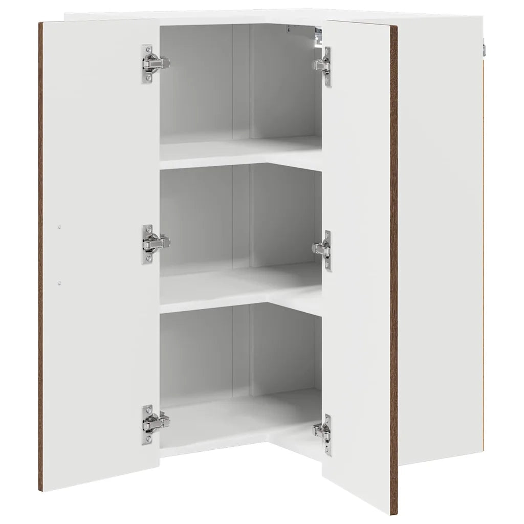 Pensile da cucina | Mobile angolare per parete LUCCA Rovere Marrone 57 x 57 x 80 cm