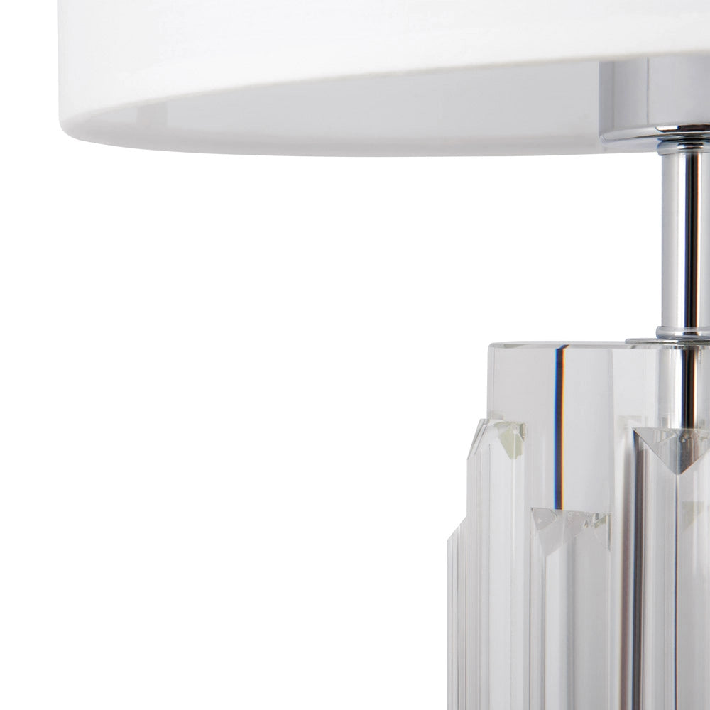 Maytoni Lampada da tavolo moderna Muse 1 luce E27 cromo metallo tessuto