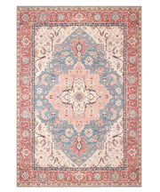Tappeto arredo casa ORIENTAL HERIZ BLU ROSSO cm.160x230 riproduzione disegno persiano classico in stile vintage. Tappeto lavabile per salotto, soggiorno, camera da letto.