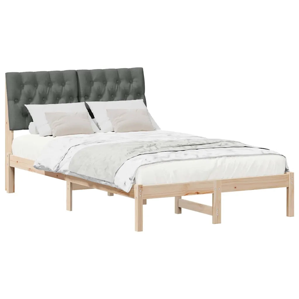 Letto con Testiera Rivestita-Struttura Letto con Testiera Marrone 120 x 190 cm 212499