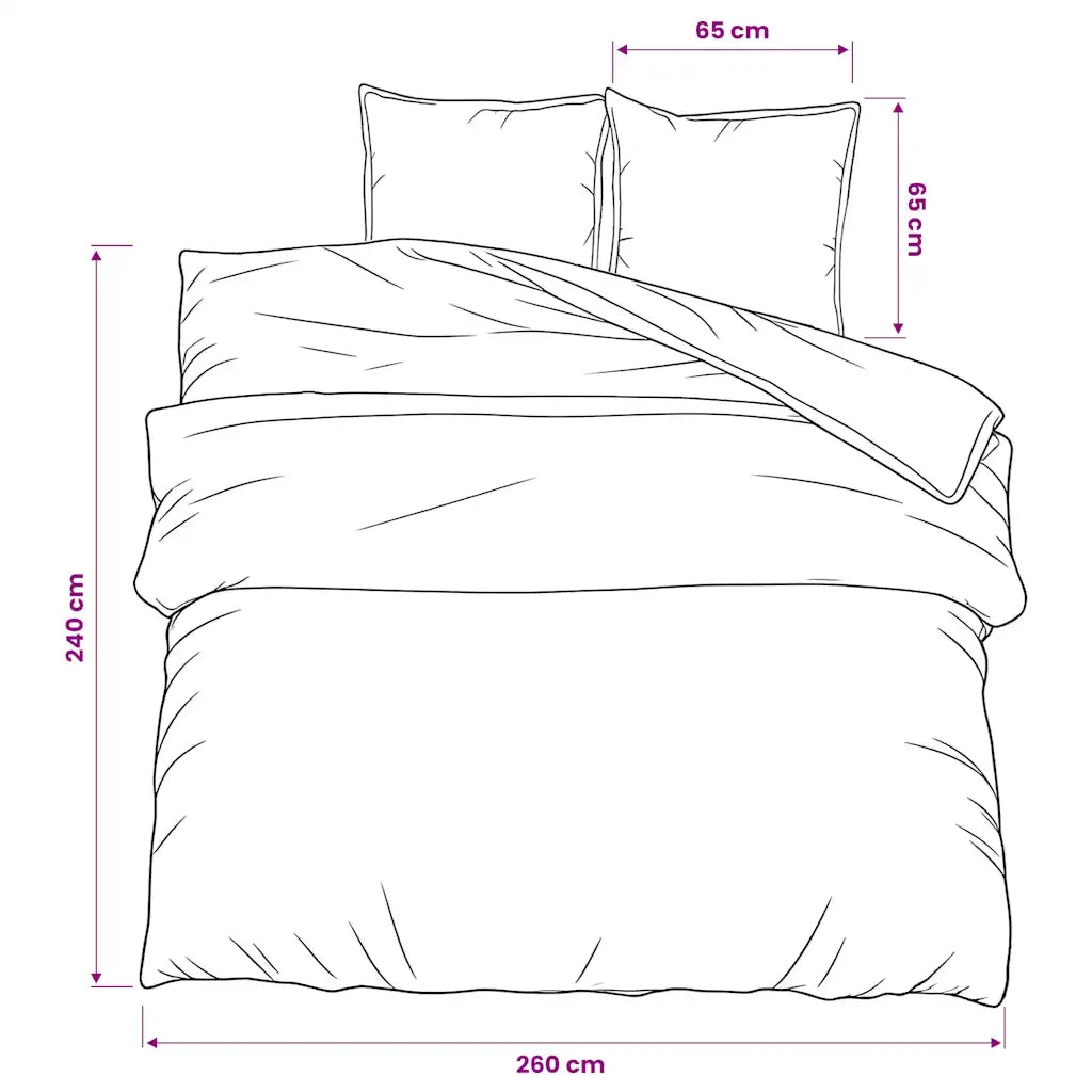 Set Copripiumino Bianco e Marrone 260x240 cm in Cotone CFW2329908