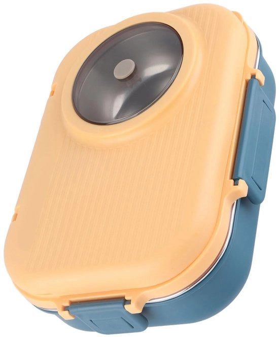 Tromba per pane 1100 ml - Isolamento termico - Doppio strato - 3 Compartimenti - Acciaio inossidabile - Fondello antiscivolo - Picnic box