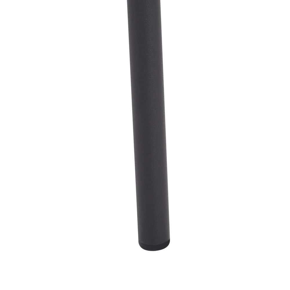 Set di 2 sedie da pranzo Rivestimento in ecopelle marrone Gambe in metallo nero Schienale curvo senza braccioli Design moderno e contemporaneo