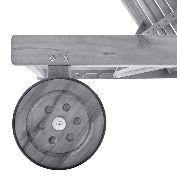 Sdraio da Giardino Grigia con Cuscino in Massello di Acacia cod mxl 72126