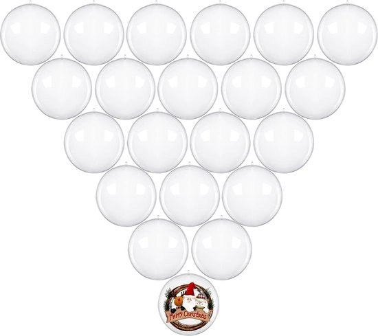 Decorazioni di Natale in Vetro - 20 Pezzi - Transparente - Decorazioni per Feste - Ornamenti per Feste - Adatto per Feste e Parte