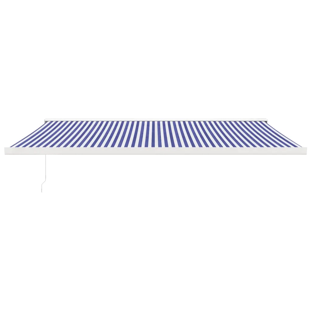 Tendada Sole Retrattile Blu e Bianca 5x3 m Tessuto e Alluminiocod mxl 69601