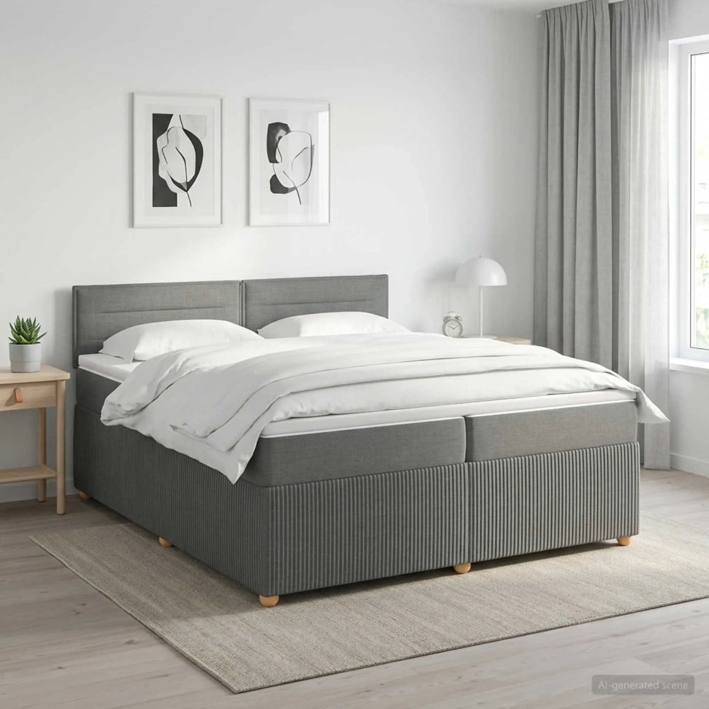 Letto box spring con materasso Grigio Scuro 200 x 200 cm 3451539