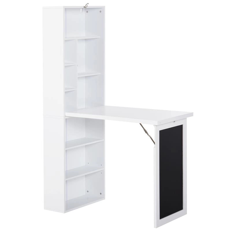 TAVOLO SCRIVANIA PIEGHEVOLE CON LIBRERIA E LAVAGNA BIANCO