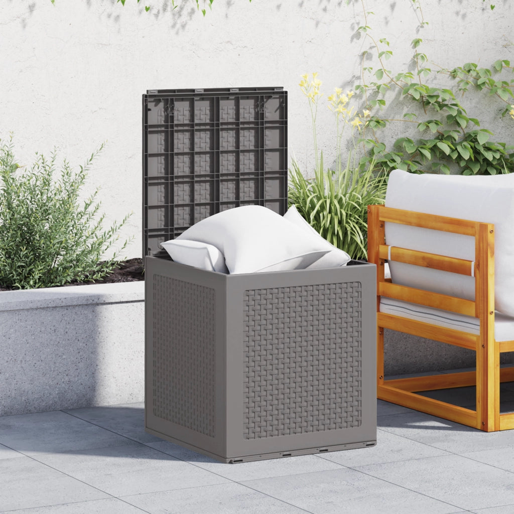 Scatola di Stoccaggio da Giardino Grigio Chiaro 55x53x57 cm PP