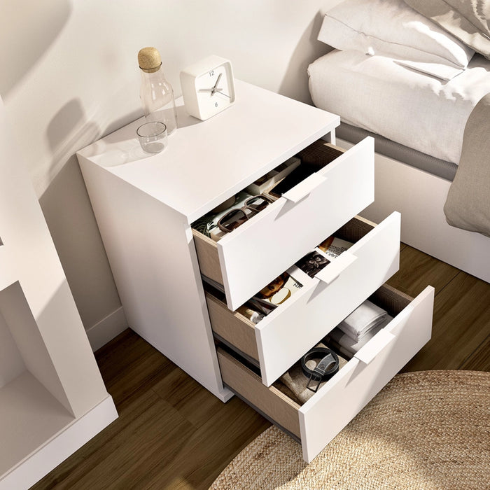 Sturgis, Comodino un Ripiano, 34x42x57h cm Bianco