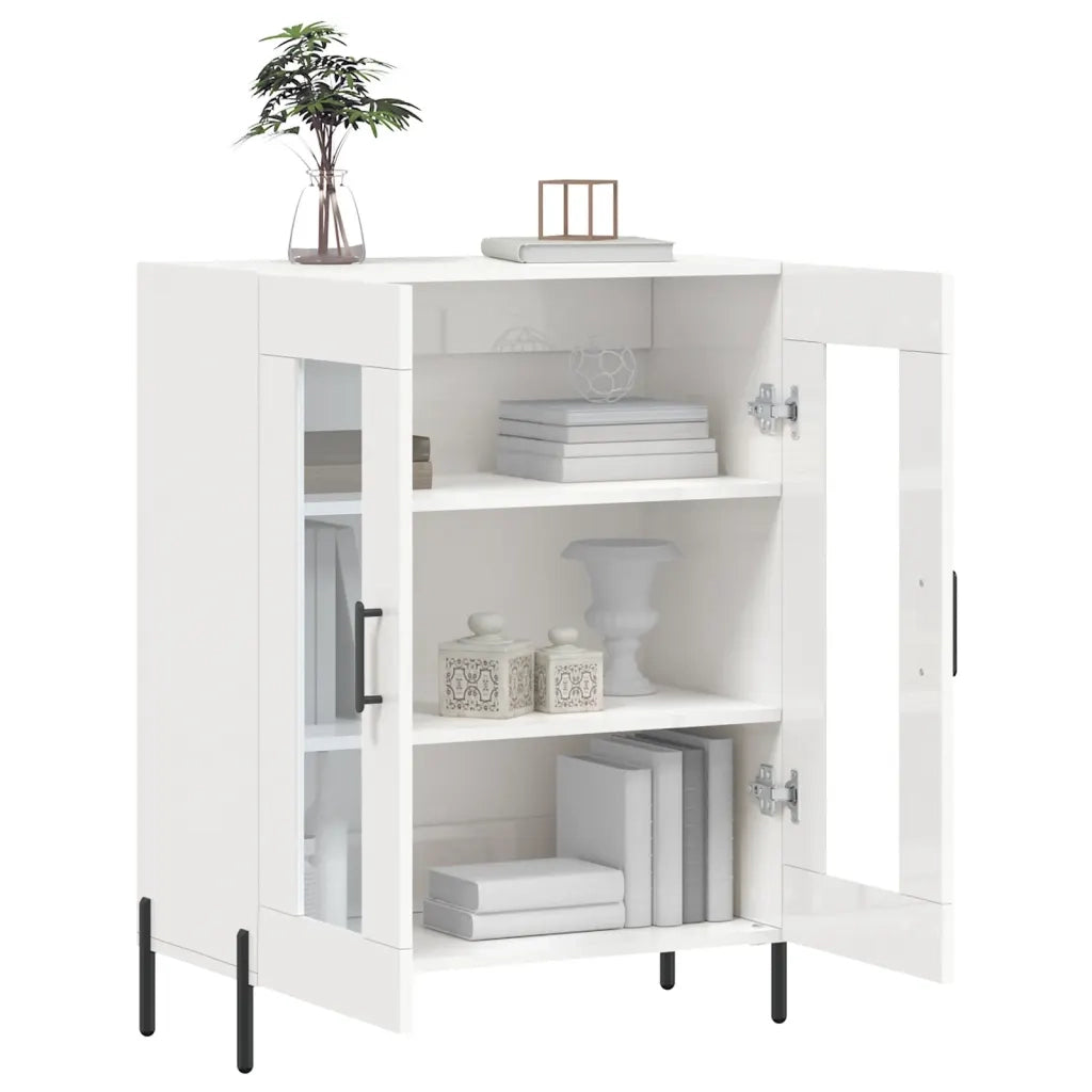 Credenza 69,5x34x90 cm in Legno Multistrato Bianco Lucido 827798