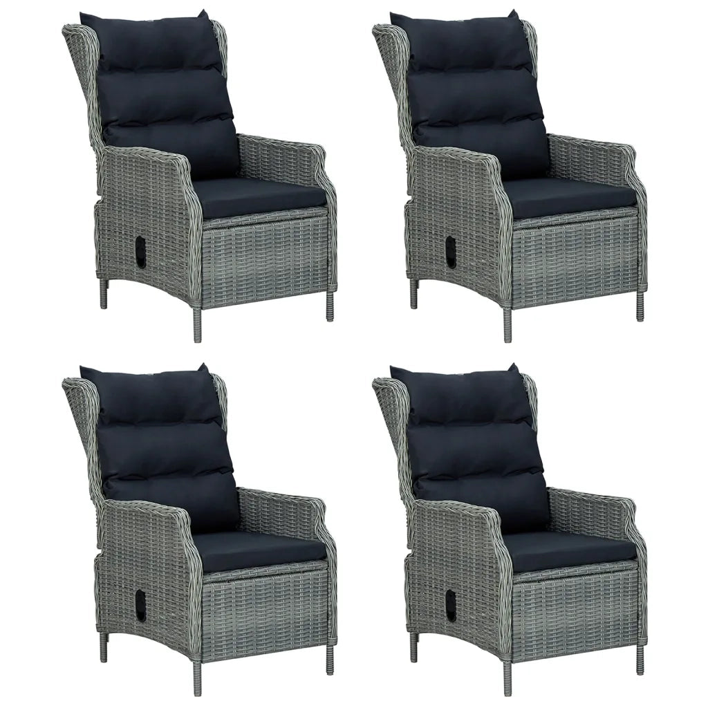 Set da Pranzo da Giardino 5 pz Grigio Chiaro in Polyrattan cod mxl 41211