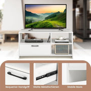 Cassa TV, console con cassetto e cassetti aperti, tavolo per TV fino a 50 pollici, cassa TV, tavolo per TV per soggiorno, 104,5 x 51,5 x 52 cm