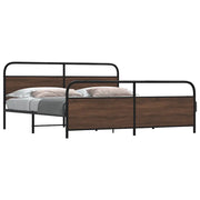 Giroletto senza Materasso in Metallo-Struttura Letto Rovere Marrone 180x200 cm 620793