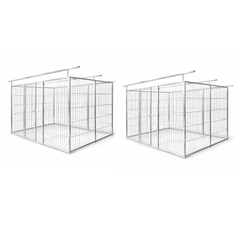 2 box per cani predisposizione alla copertura zincato ciascuno da 300x200x altezza 180 cm